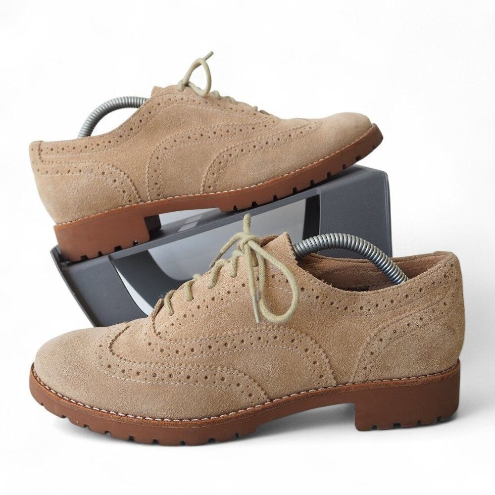Sperry Top-Sider Ashbury Suede Wingtip Classic Oxfords "Tan" 9374158 Women's 7M‎